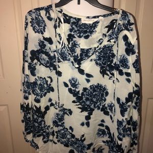 Long sleeve floral blouse